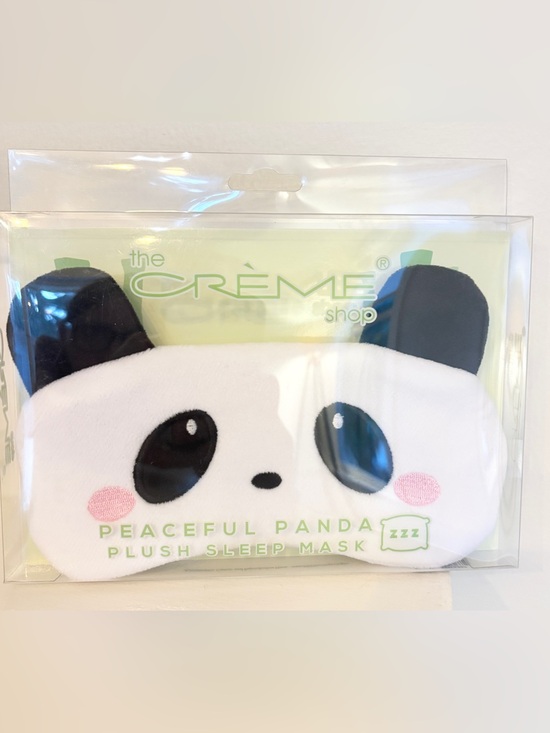 The Creme Shop Accessories - The Crème Shop Peaceful Panda Plush Sleep Mask - White & Black with Pink Cheeks